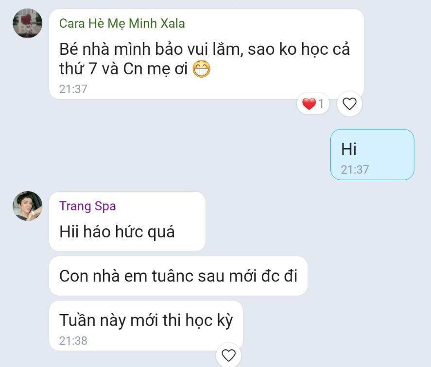 Feeback từ phía Phụ huynh về Trại hè Bán trú tại Cara